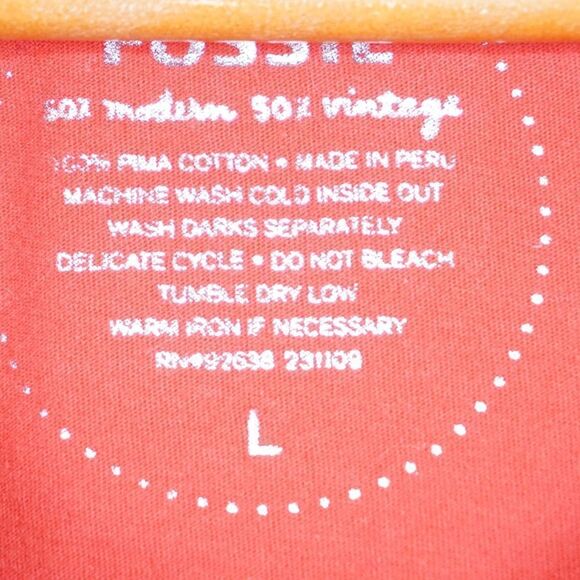 Fossil Red Beaded HOPE Short Sleeve Top, L - Picture 4 of 6